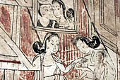 Bagan Myanmar. Paintings of the circumambulatory corridor of the Sulamani temple. 